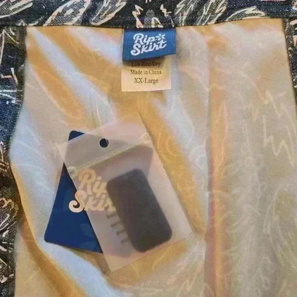 NWT Rip Skirt Womens A-Line Velcro Closures Wrap Mini Skirt Blue Floral Size XXL - Picture 5 of 9